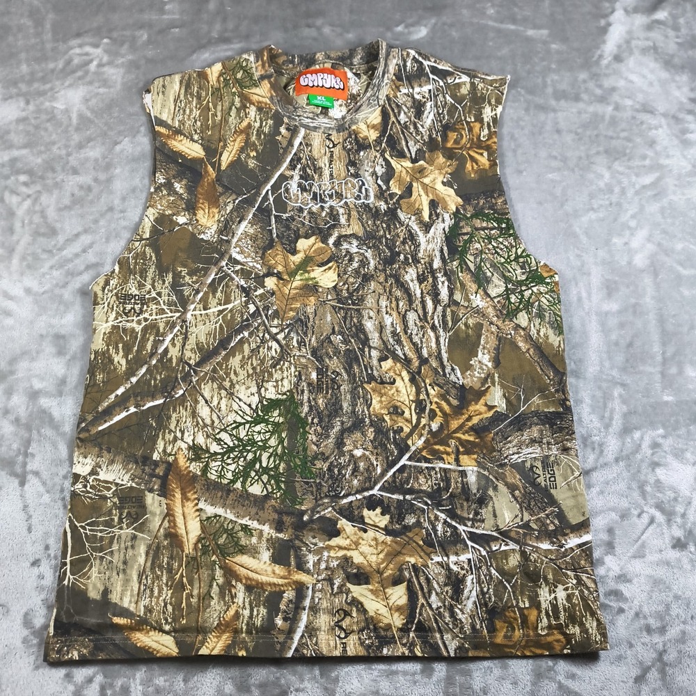 Empyre Shirt Mens XL Camo Realtree Edge Sleeveless Embroidered Y2K Streetwear